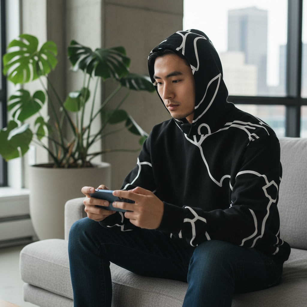 The Stimsons "Bart" - Black Line Art Hoodie