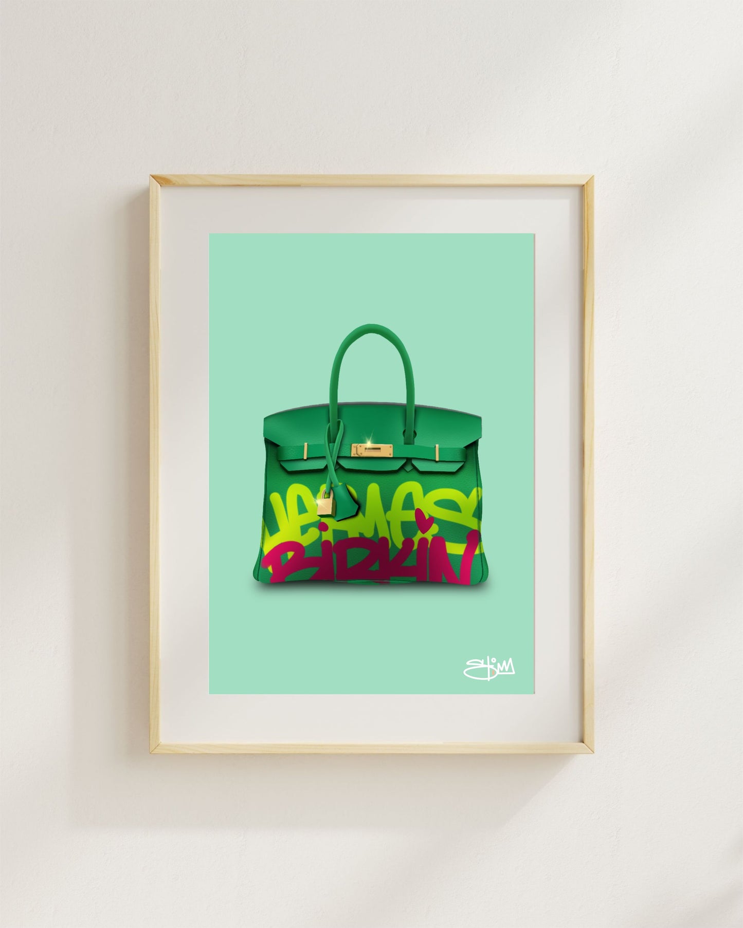 Luxury Hermes Birkin Handbag Illustrated Poster