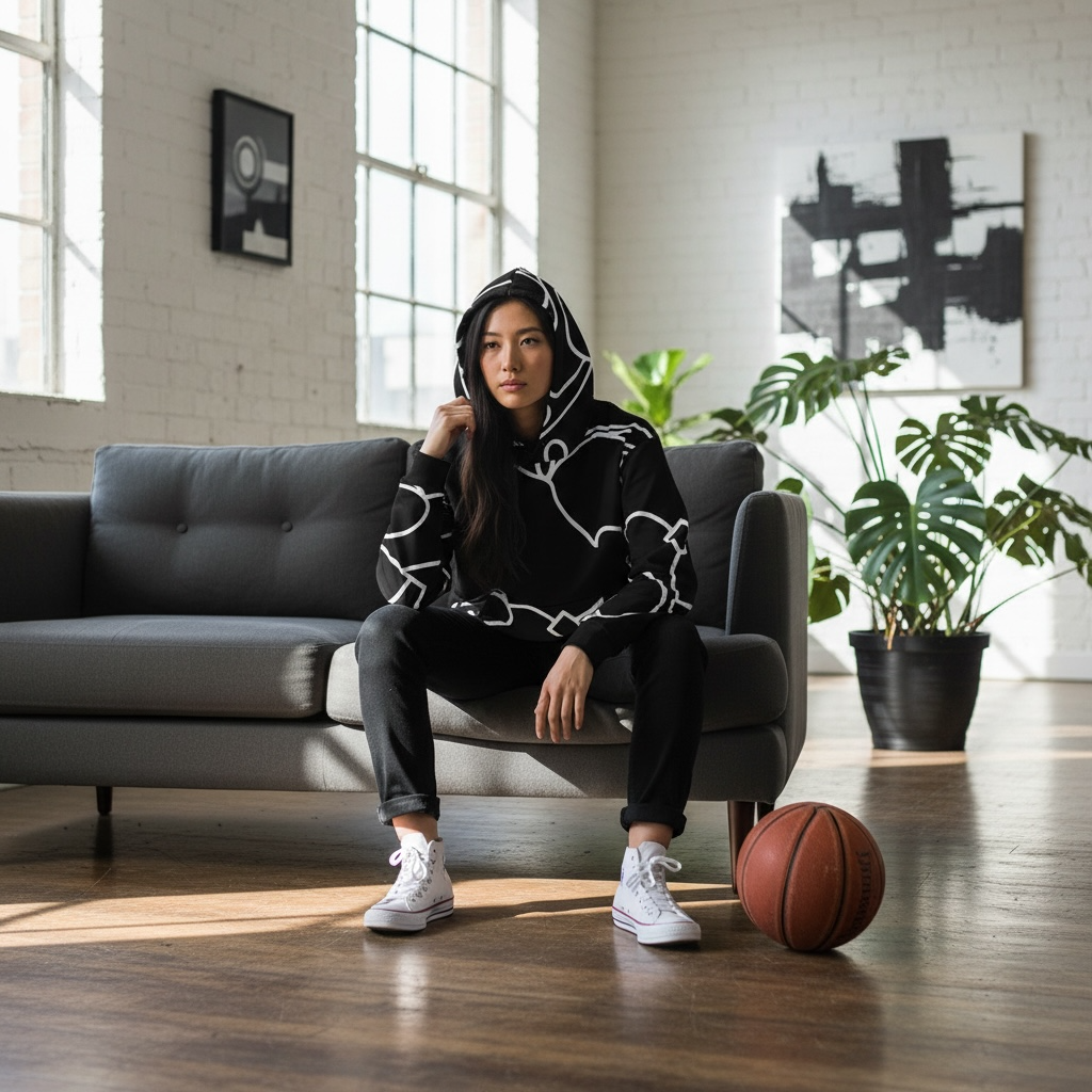 The Stimsons "Bart" - Black Line Art Hoodie