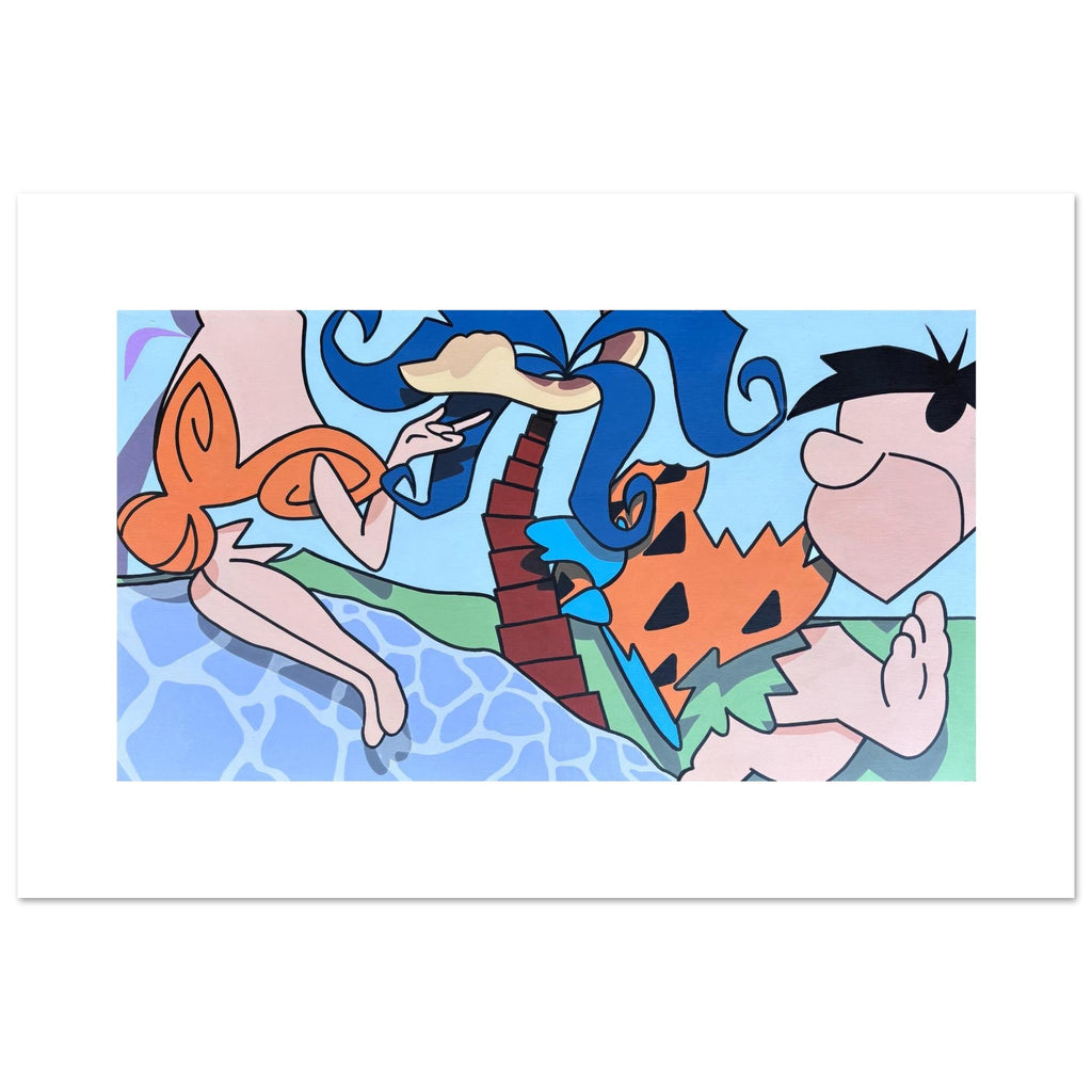 Stimuleye's Fall of Man painting, reinterpreted with The Flintstones, deconstructed