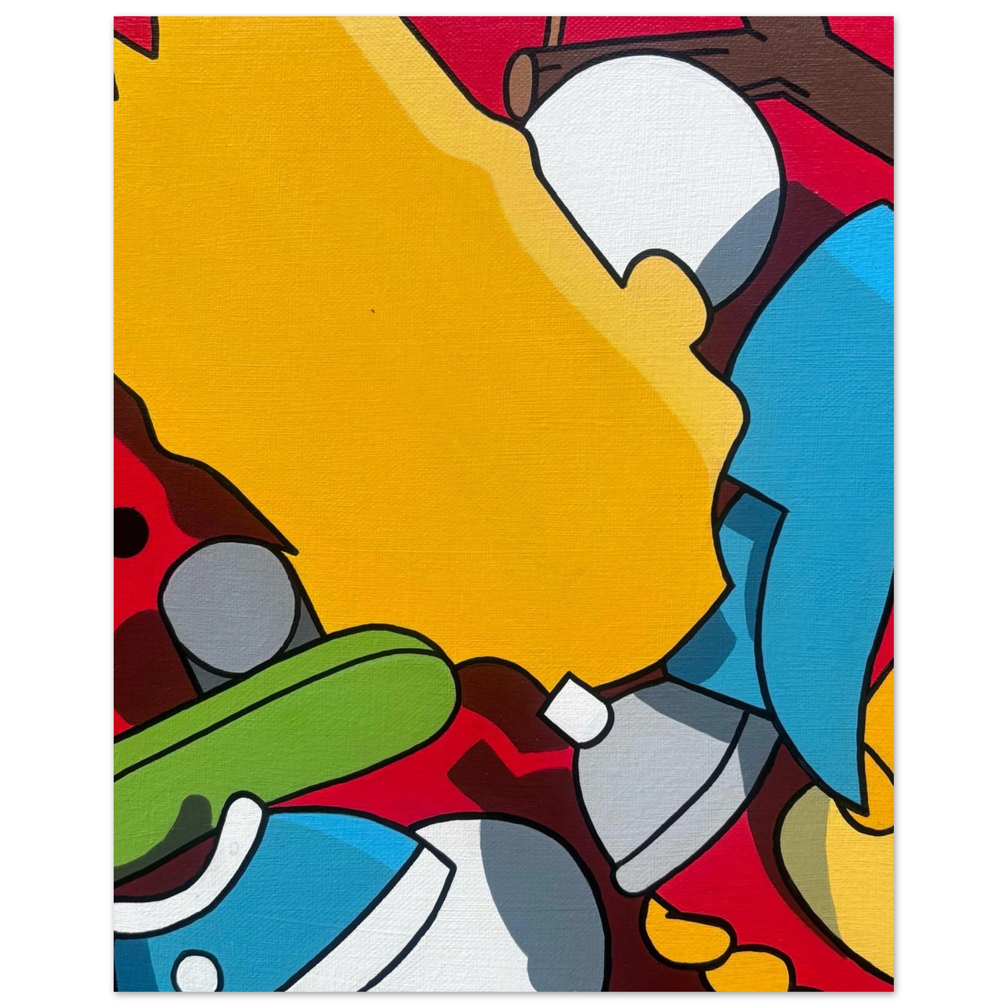 Abstract Pop Art Bart artwork with colorful shapes and patterns